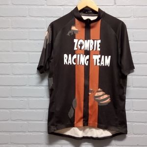 "Zombies Love Slow Riders" Hill Killer Cycling 1/2 Zip Jersey Men's Medium 